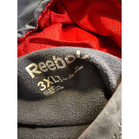 Reebok Performance Hoodie, Gray With Red Mesh Lining, Men's Size 3XL Tall - Picture 6 of 8